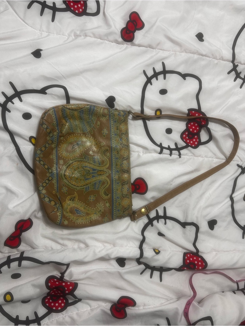 Vintage Paisley Crossbody Bag in Brown